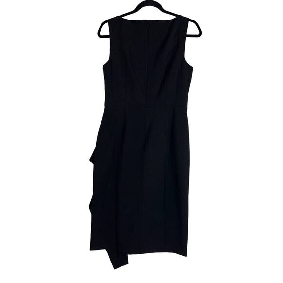 Eliza J dress black stretch boat neck sleeveless side ruffle - Picture 4 of 5